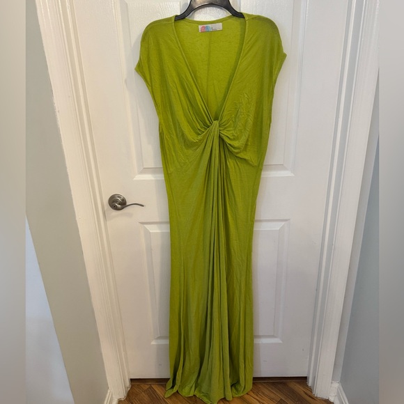 Free People Dresses & Skirts - Free People Lime Green Twist-Front Maxi Dress